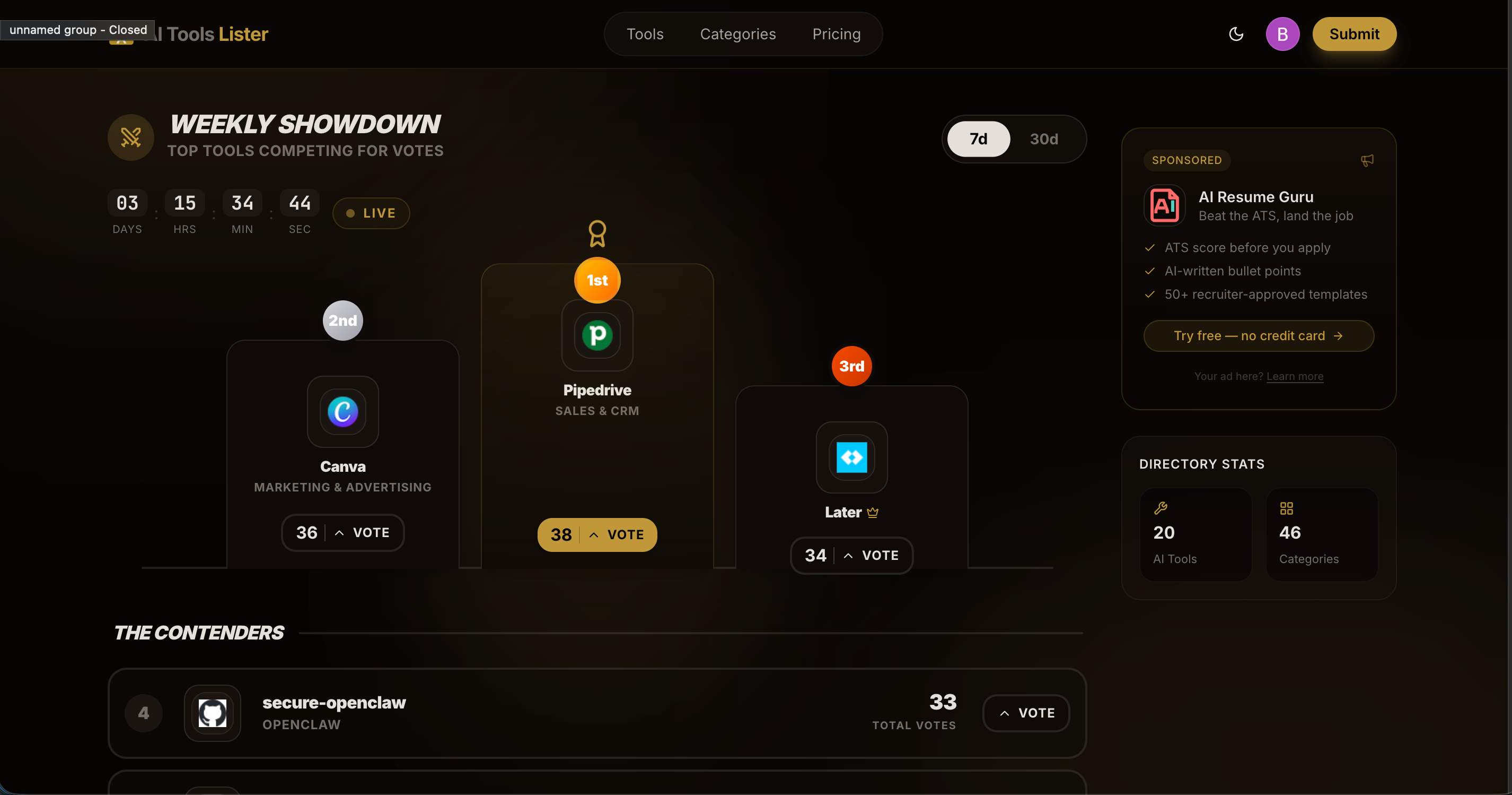 AI Tools Lister - Product Image